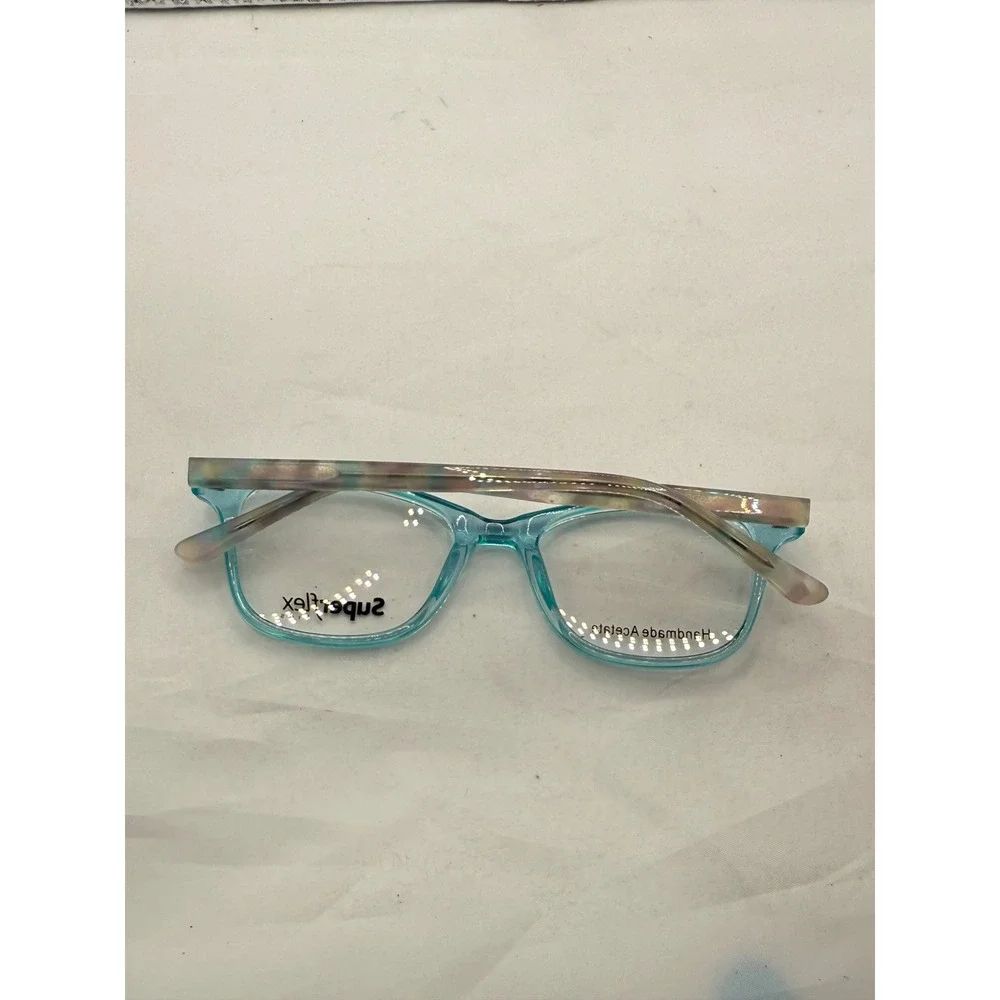 Superflex Kids Eyeglasses Turquoise Acetate Frame SFK-267 S404‎ 47-16-130